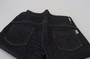 Blue Low Waist Straight Denim Pants Jeans