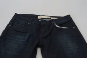 Blue Low Waist Slim Fit Women Denim Jeans
