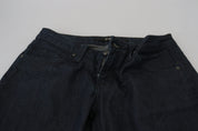 Dark Blue Low Waist Straight Fit Women Denim Jeans