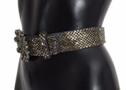 Multicolor Wide Crystal Buckle Sequined Belt