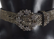 Multicolor Wide Crystal Buckle Sequined Belt