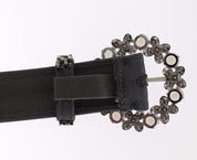 Multicolor Wide Crystal Buckle Sequined Belt