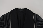 Black Robe Striped DG Patch Jacket Men Blazer