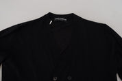 Black Cashmere Button Down Cardigan Sweater