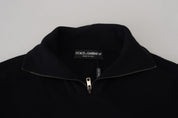 Black Silk Turtle Neck Pullover Sweater