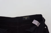 Black Slim Fit Tattered Denim Cotton Jeans