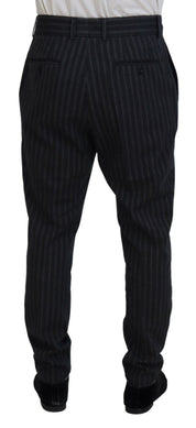 Dark Gray Stripes Chino Dress Pants