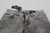 Grey Washed Cotton Slim Fit Men Denim Jeans