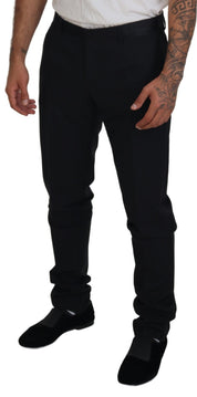 Black Wool Chino Dress Formal Pants