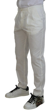 White Cotton Skinny Chino Pants