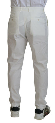White Cotton Skinny Chino Pants
