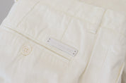 White Cotton Skinny Chino Pants