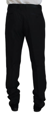 Black Dress Wool Silk Trouser Pants