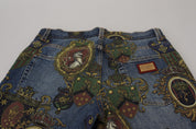 Blue Medal Print Slim Fit Cotton Jeans
