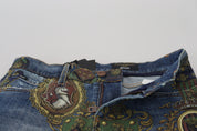 Blue Medal Print Slim Fit Cotton Jeans