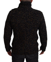 Brown Fatto A Mano Turtleneck Pullover Sweater