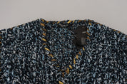 Blue Button Cardigan Fatto A Mano Sweater