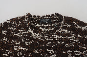 Brown Knitted Wool Fatto A Mano Sweater