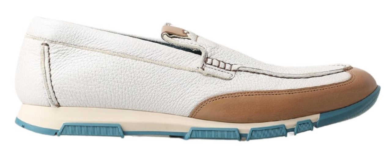 Dolce & Gabbana White Leather Loafers Moccasins
