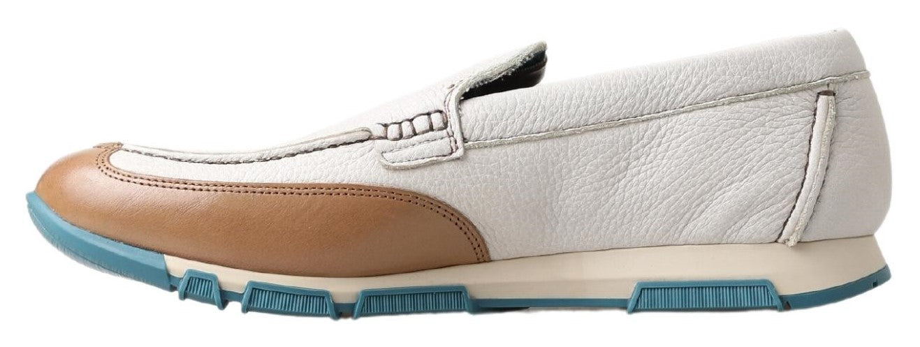 Dolce & Gabbana White Leather Loafers Moccasins