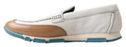 Dolce & Gabbana White Leather Loafers Moccasins