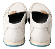 Dolce & Gabbana White Leather Loafers Moccasins