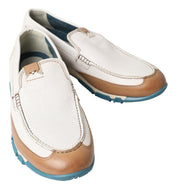Dolce & Gabbana White Leather Loafers Moccasins