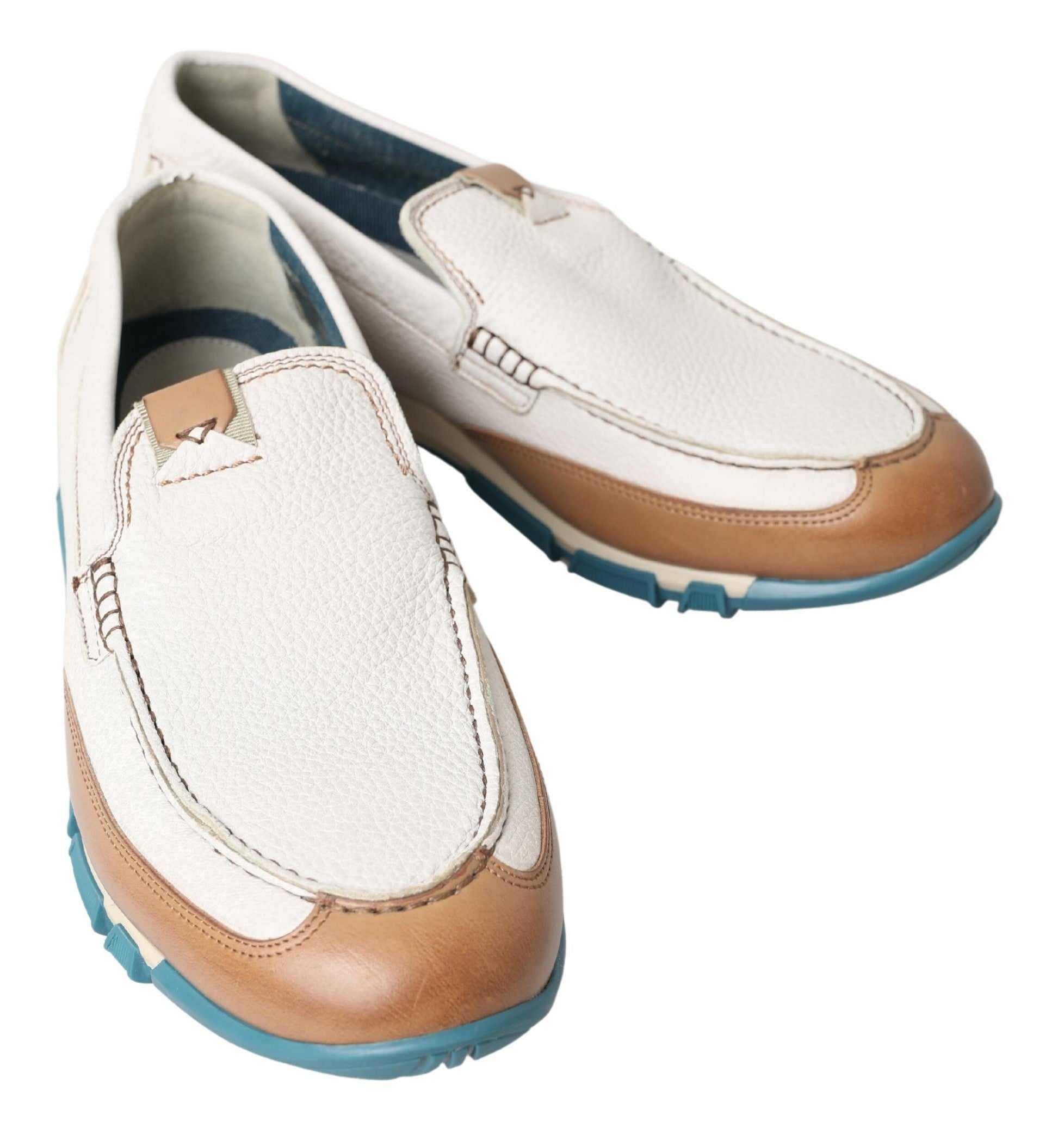 Dolce & Gabbana White Leather Loafers Moccasins