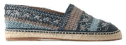 Dolce & Gabbana Blue Gray Leather Espadrille Shoes