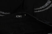 Black Sequined Mid Waist Slim Fit Denim Jeans