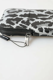 Dolce & Gabbana Gray Leopard Leather Crossbody Phone Bag