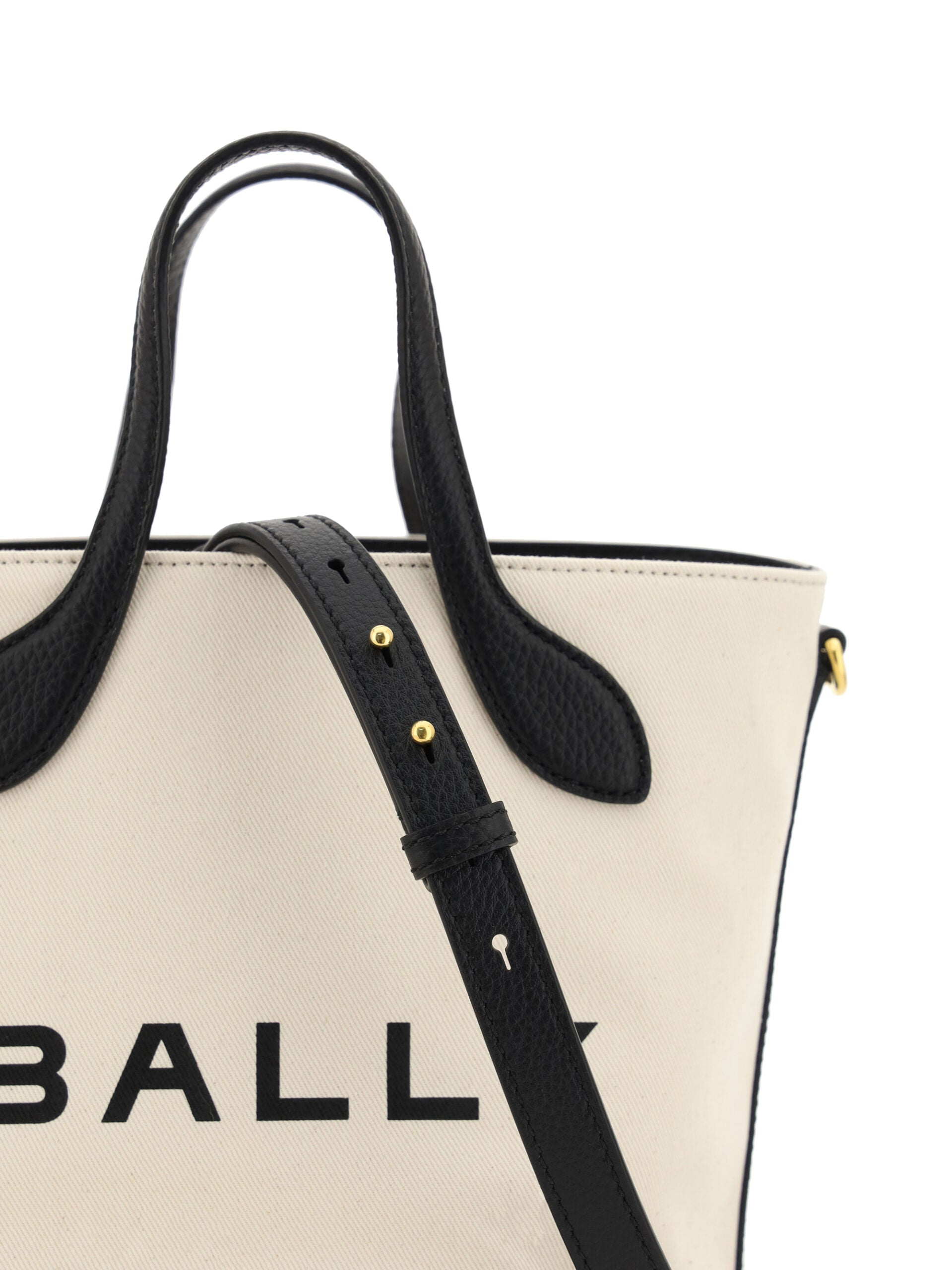 Bally White and Black Calf Leather Bucket Bag