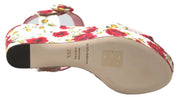 Dolce & Gabbana Multicolor Floral Print Wedges Floral Ankle Strap Sandals