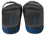 Dolce & Gabbana Black Leather Slides Sandals