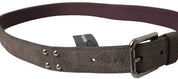 Brown Leather Metal Buckle Men Cintura Belt