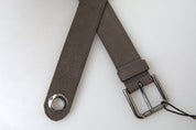 Brown Leather Metal Buckle Men Cintura Belt
