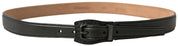 Black Leather Metal Buckle Cintura Belt