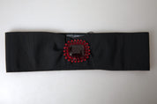 Black Crystal Brass Wide Waist Runway Belt