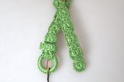 Green Viscose Weaved Skinny Waist Belt