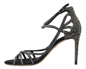 Rhinestone Stiletto Sandal Satin Shoes