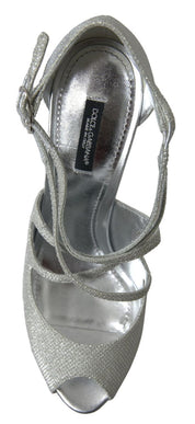 Silver Shimmers Sandals Heel Pumps Shoes