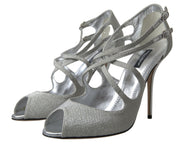 Silver Shimmers Sandals Heel Pumps Shoes