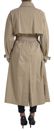 Khaki Double Breasted Trench Coat Jacket