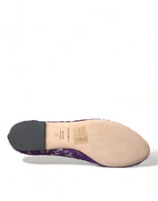 Purple Vally Taormina Lace Crystals Flats Shoes