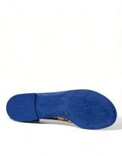 Dolce & Gabbana Blue Leather Flats Sandals