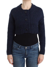 Blue cropped cardigan