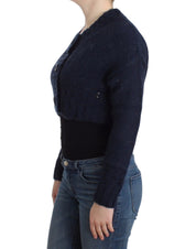 Blue cropped cardigan