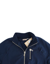 Blue zip cotton cardigan