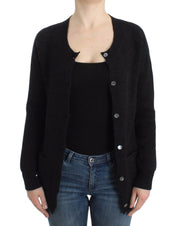 Black wool cardigan