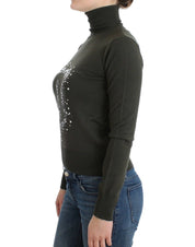 Green wool turtleneck sweater